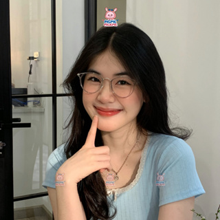 Gọng kính cận nữ mắt tròn chất liệu nhựa lõi kim loại xinh xắn, dễ...