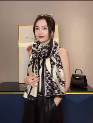 Khăn Choàng Lụa Khăn Lụa Dáng Dài 180x90cm Họa Tiết Thanh Lịch Nhẹ...