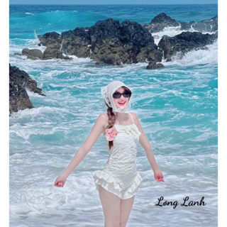 Sét đồ nữ bikini đi biển váy đi biển siêu xinh vải sóng xốp nổi hà...