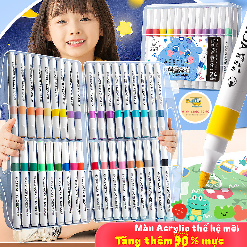 Bút màu acrylic marker - Màu acrylic Thế hệ mới ( Tăng Thêm 90% Mự...