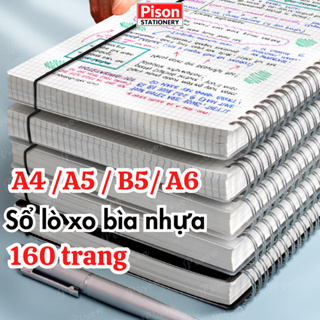 Sổ lò xo basic A6 A5 B5 A4 160 trang kẻ caro kẻ ngang vở tập bulle...