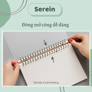 Sổ còng Binder A4 B5 A5 8 còng kèm ruột giấy refill làm planner bu...