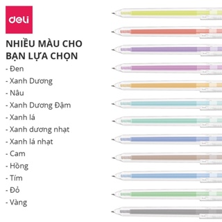 EG118 Bút bi nước mực gel bấm nhiều màu 0.5mm Deli nhanh khô viết ...