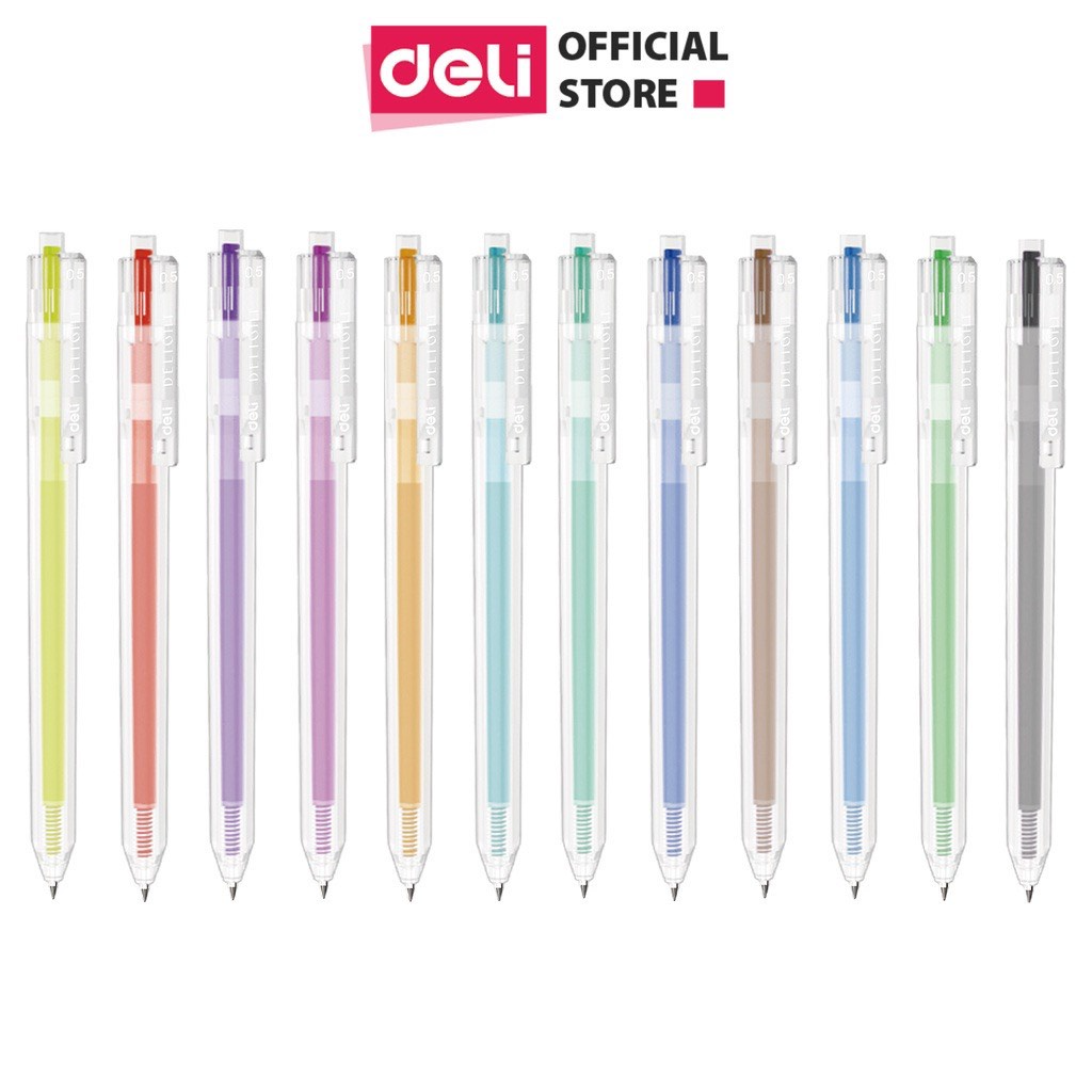 EG118 Bút bi nước mực gel bấm nhiều màu 0.5mm Deli nhanh khô viết ...