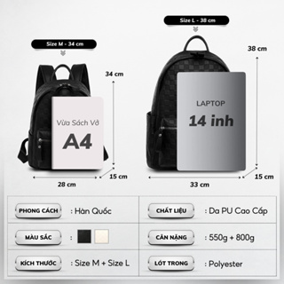 Balo Da Đi Học IBAG Balô Da Thời Trang Nam Nữ Cặp Da Pu Cao Cấp Ba...