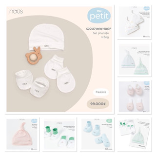 [Nous] Phụ kiện mũ  đôi bao tay  đôi bao chân Nous cho bé sơ sinh ...