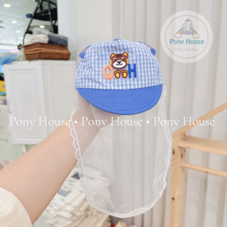 Mũ Cho Bé Sơ Sinh Có Khăn Voan Hình Gấu Che Mặt Nón Chống Dịch, Ch... Mũ Cho Bé Sơ Sinh Có Khăn Voan Hình Gấu Che Mặt Nón Chống Dịch, Ch...