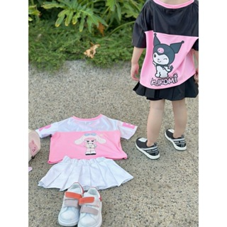 Áo thun cổ tim cho bé hình kuromi, áo thun trẻ em chất tráng bạc s... Áo thun cổ tim cho bé hình kuromi, áo thun trẻ em chất tráng bạc s...