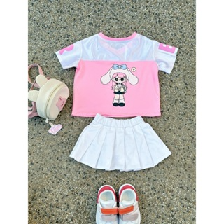 Áo thun cổ tim cho bé hình kuromi, áo thun trẻ em chất tráng bạc s... Áo thun cổ tim cho bé hình kuromi, áo thun trẻ em chất tráng bạc s...