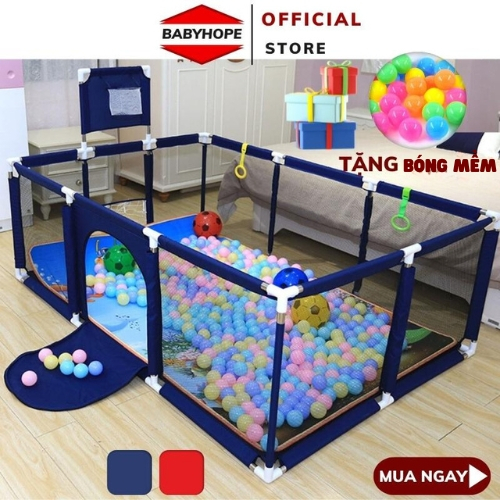 Quây bóng, nhà bóng cho bé hình chữ nhật khung INOX TẶNG 10 BÓNG...