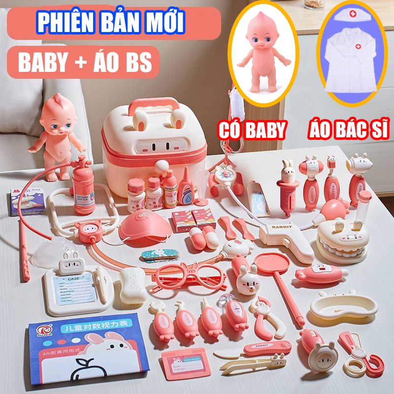Bộ Đồ Chơi Bác Sĩ Hình Thỏ Cho Bé Đủ Chi Tiết Có Hộp Đựng Dành Cho...