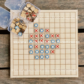 [Loại in màu có hộp đựng cờ]Bộ cờ caro cờ xo hỗ trợ trẻ phát triển...