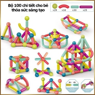 Bo xep hinh nam cham (100, 64, 42 chi tiết) đồ chơi xếp hình nam c...