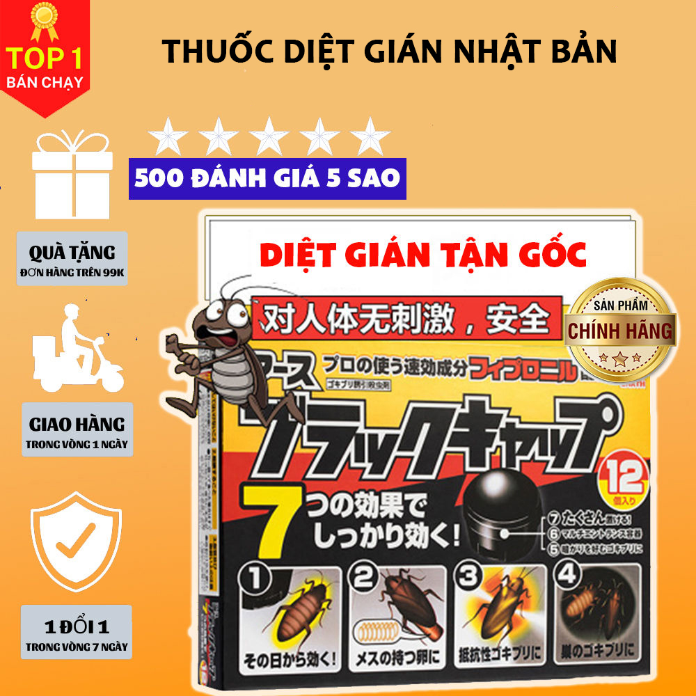 Diệt gián Nhật Bản hộp 12 viên Barracks Cap, Viên diệt gián sinh h...
