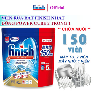 Viên rửa bát Finish Power Cube Nhật Bản túi 150 viên dành cho máy ...