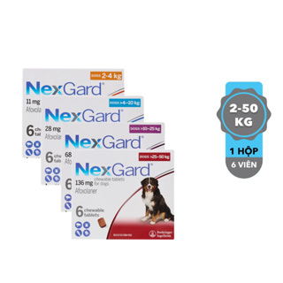 NexGard - Viên nhai dành cho chó size XS S L XL 2-50kg 1 viên...