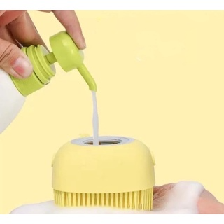 Bàn Chải tắm cho Chó Mèo - có chỗ đựng xà phòng ( nhựa caosu dẻo c...