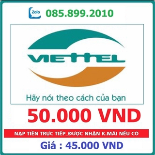 Thẻ Cào Viettel Mệnh Giá 100K - 50K ( Nạp Nhanh Chiết Khấu Cao )...