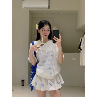 Set Áo Thun Nơ Mix Chân Váy Nơ Dream -Set Áo Váy Nơ Tiểu Thư Gonz....