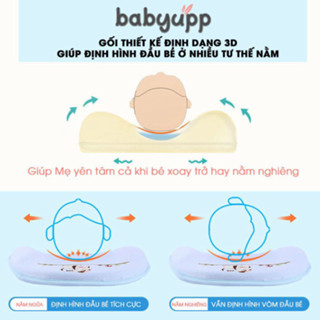 Gối cao su non cho bé Chính hãng Gối chống bẹp đầu, méo đầu cho bé...