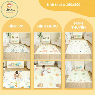 Thảm xốp cho bé gấp gọn, thảm trải sàn cho bé tập bò chống ngã va ...