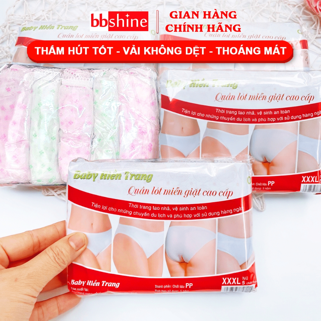 Quần lót giấy Hiền Trang cao cấp BBShine, Set 5 quần lót dùng 1 lầ...