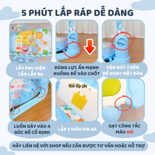 [ẢNH THẬT  VIDEO] Thảm đàn 9BABY Piano nằm chơi nhạc hình thú ngộ ...