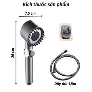 (Tặng Dây Vòi 1m5)Vòi Hoa Sen Vòi Sen Tăng Áp Có Đầu Chải Silicon ...