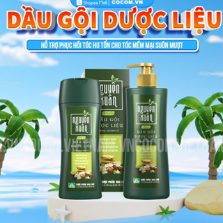 Dầu gội dược liệu Nguyên Xuân xanh - Hỗ trợ phục hồi tóc hư tổn ch...