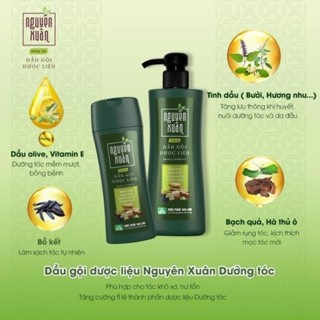 Dầu gội dược liệu Nguyên Xuân xanh - Hỗ trợ phục hồi tóc hư tổn ch...