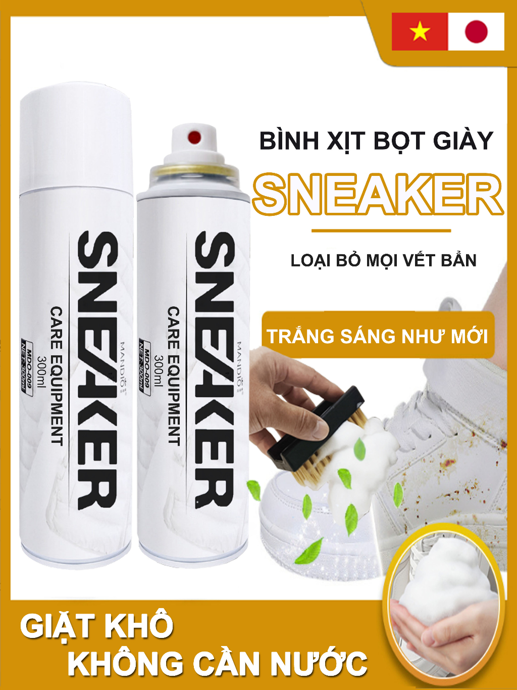 Chai xịt tạo bọt vệ sinh giày Sneaker cao cấp- LUCKY MART...