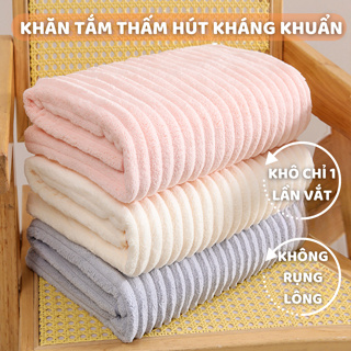 Khăn tắm sóng nước siêu thấm hút, khăn mặt sợi cuộn to, chất liệu ...