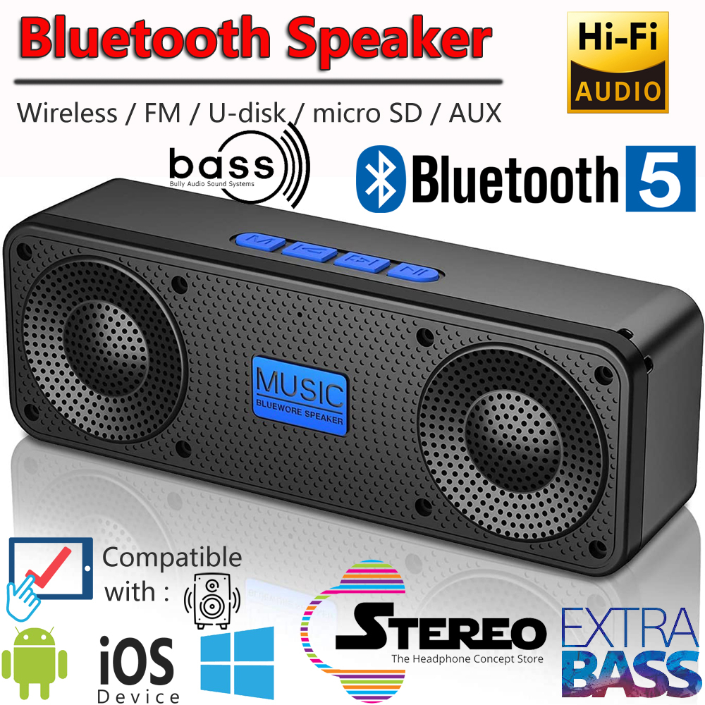 Loa Bluetooth Không Dây Âm Nhạc Di Động HiFi 9D Bass Loa Bluetooth...