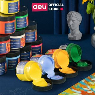 Màu nước acrylic dạng hũ 100ml chuyên nghiệp Deli Màu nước acrylic dạng hũ 100ml chuyên nghiệp Deli