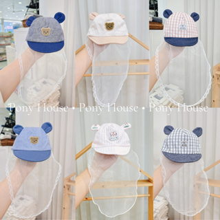 Mũ Cho Bé Sơ Sinh Có Khăn Voan Hình Gấu Che Mặt Nón Chống Dịch, Ch...