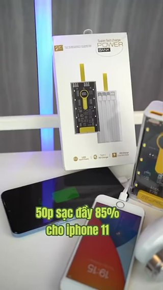 Sạc dự phòng trong suốt 66W, Hỗ Trợ Sạc Nhanh Chuẩn PD, Chính hãng...