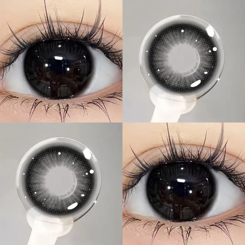 Set 2 Kính Áp Tròng Màu Đen 14.2mm Thương Hiệu UYAAI...