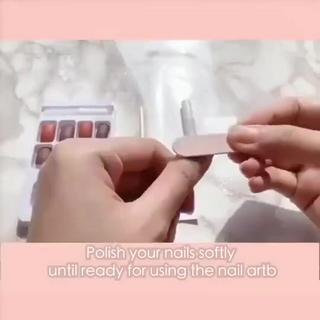 Set 24 móng tay giả kiểu pháp xinh xắn kèm 24 keo thạch dán móng t...
