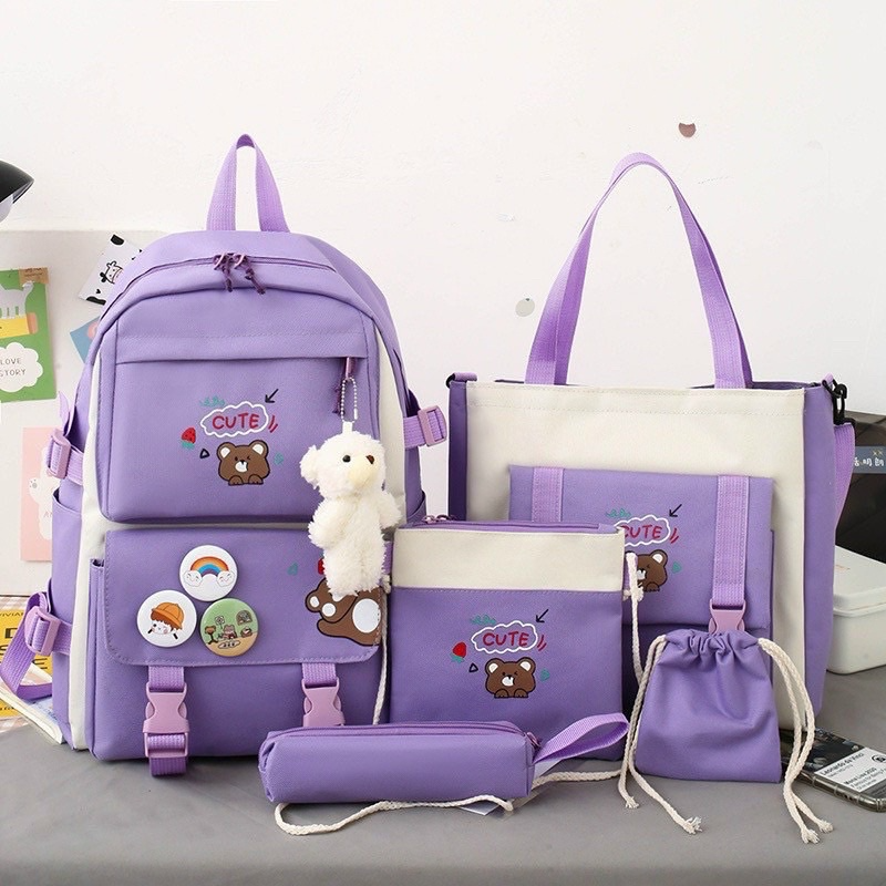 Set balo 4 món, Bao Thời Trang, Balo Chống Thấm Nam Nữ - SET 4 MÓN...