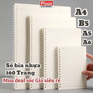 Sổ lò xo basic A6 A5 B5 A4 160 trang kẻ caro kẻ ngang vở tập bulle... Sổ lò xo basic A6 A5 B5 A4 160 trang kẻ caro kẻ ngang vở tập bulle...