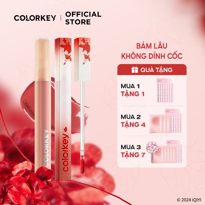 Son COLORKEY Watery Matte Lip Tint, Chút hơi nước ẩm, Không lem kh...