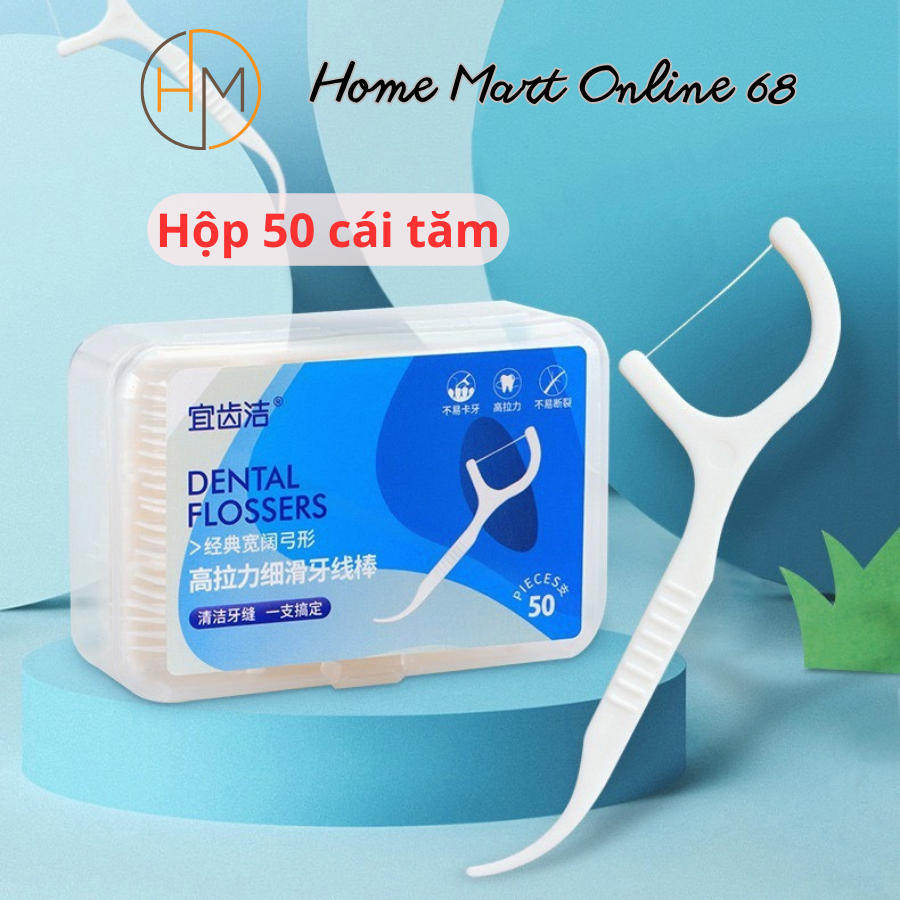 Tăm chỉ nha khoa hộp 50 cái, tăm chỉ nha khoa okamura...